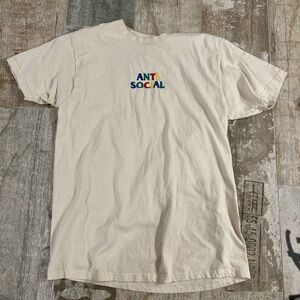 Beige Anti Social Tee